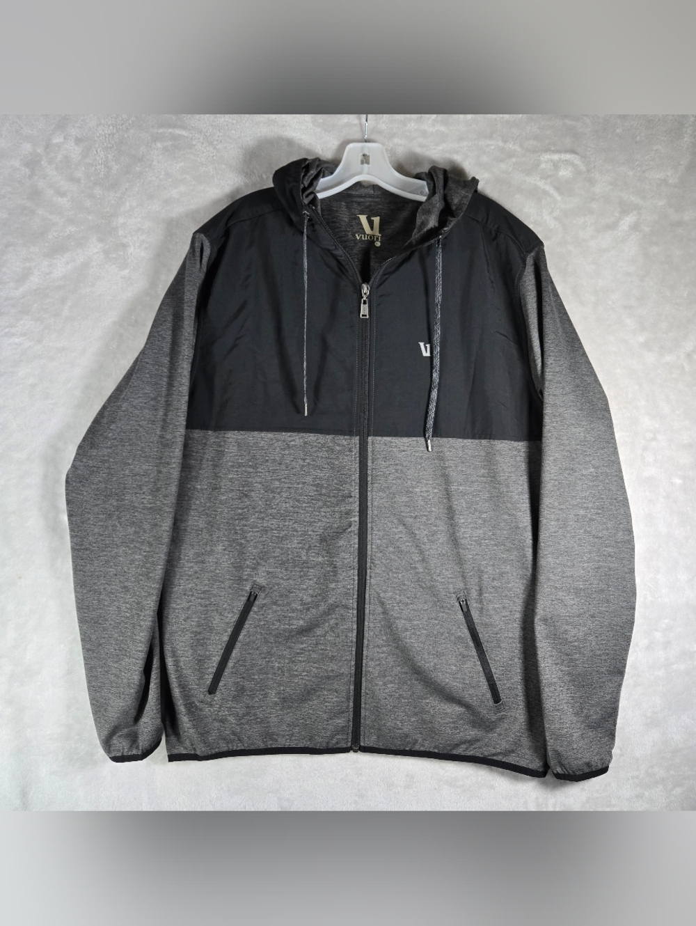Vuori Sunday Element Jacket Mens Size XL Extra Large Zip Up Dark Gray Hooded